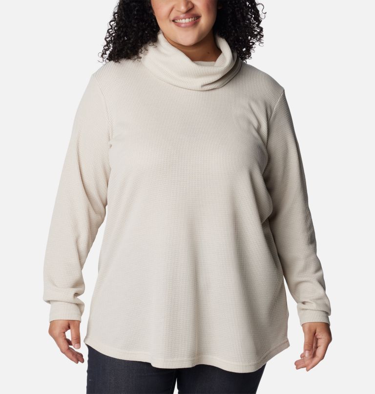 dámský svetr s vaflovým výstřihem holly hideaway – plus size