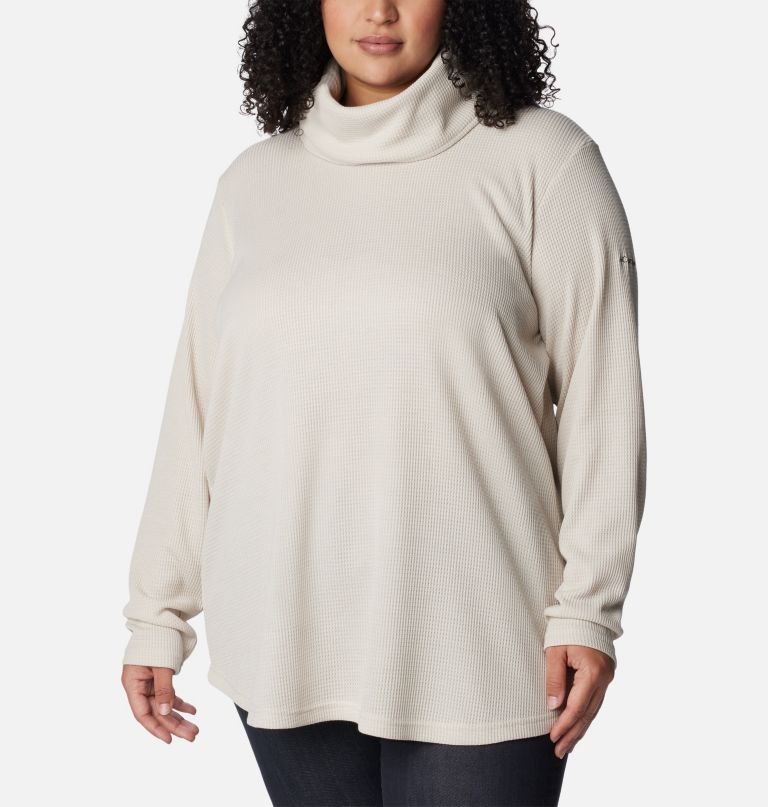 dámský svetr s vaflovým výstřihem holly hideaway – plus size