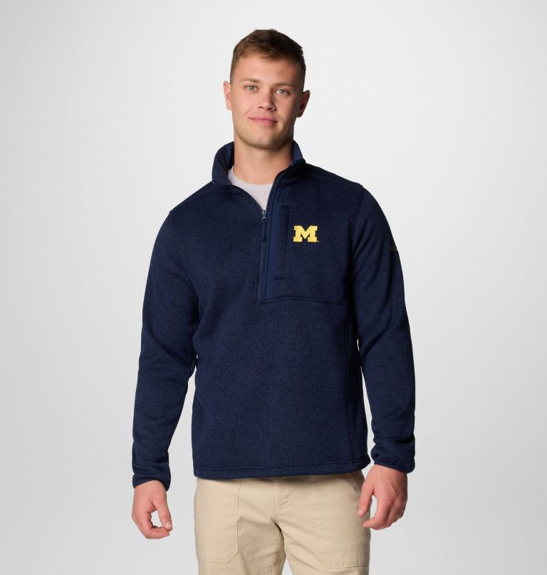 pánský fleecový svetr collegiate sweater weather s polovičními zipy - michigan