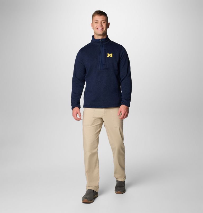 pánský fleecový svetr collegiate sweater weather s polovičními zipy - michigan