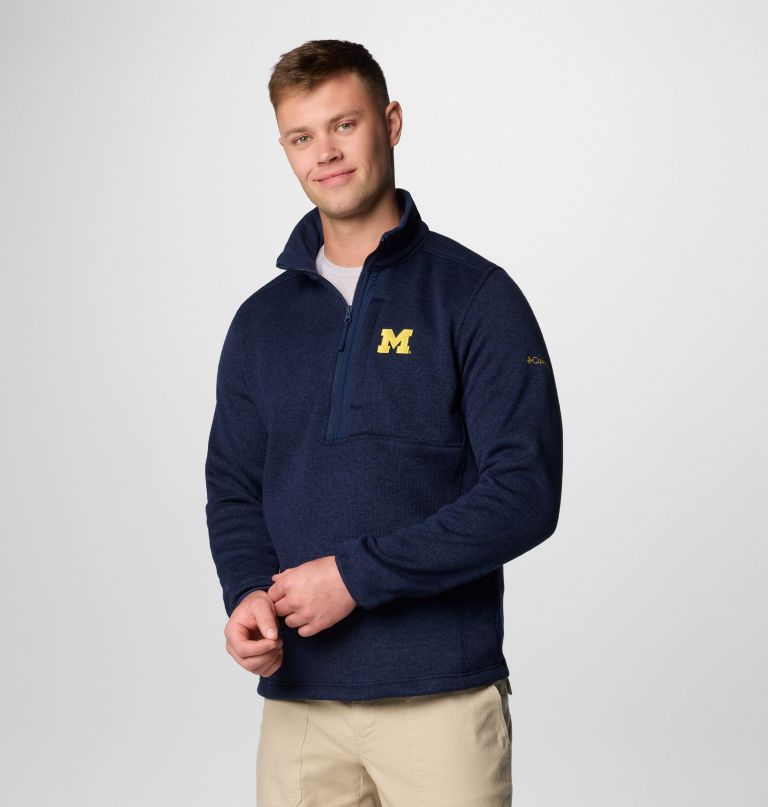 pánský fleecový svetr collegiate sweater weather s polovičními zipy - michigan