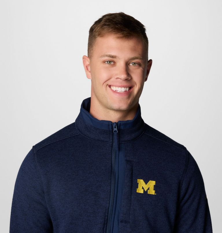 pánský fleecový svetr collegiate sweater weather s polovičními zipy - michigan