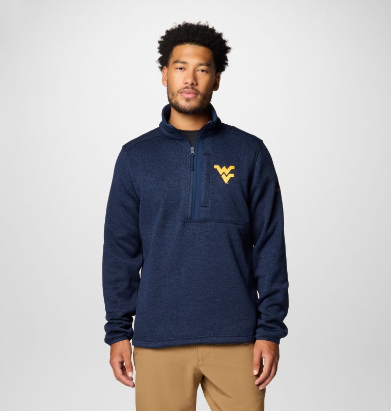 pánský fleecový svetr collegiate sweater weather s polovičními zipy - západní virginie