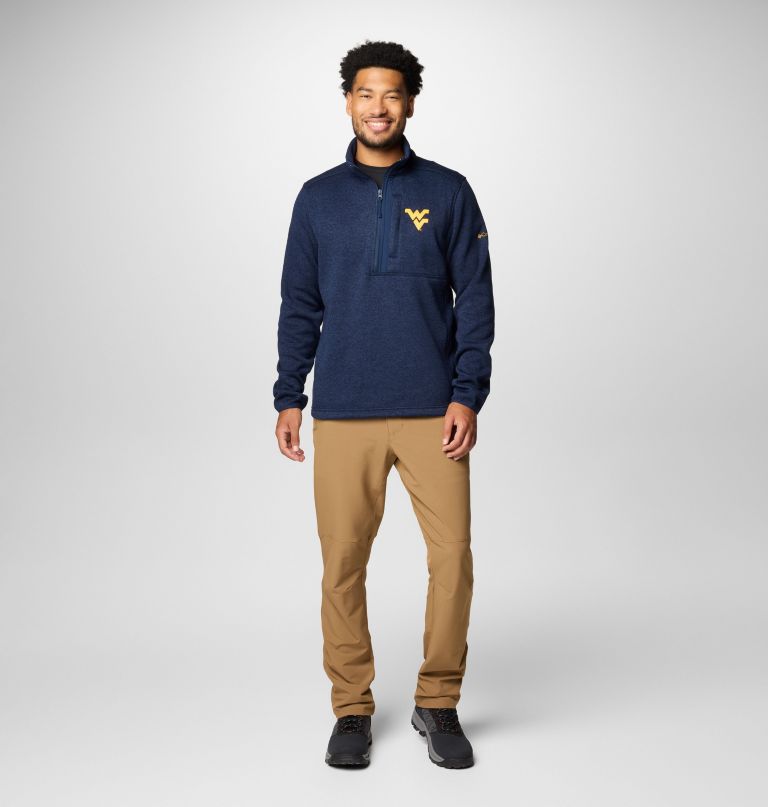 pánský fleecový svetr collegiate sweater weather s polovičními zipy - západní virginie