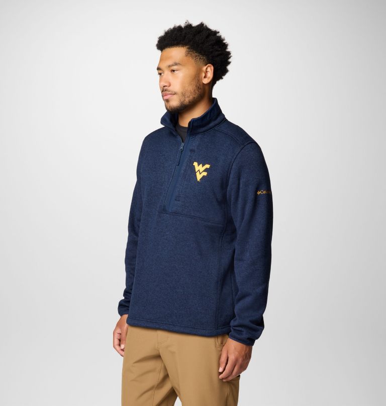 pánský fleecový svetr collegiate sweater weather s polovičními zipy - západní virginie